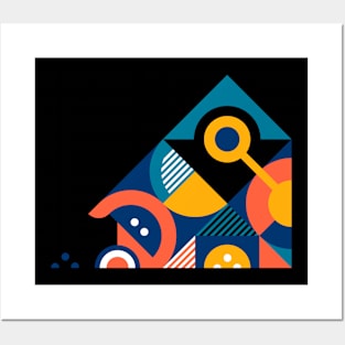 geometric bauhaus background Posters and Art